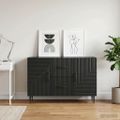 vidaXL Servírovacia skriňa Čierna 89 x 34,5 x 60 cm Kompozitné drevo