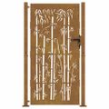 vidaXL Záhradná brána 100x200 cm, corten oceľ, bambusový dizajn