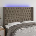 vidaXL Čelo postele s LED sivohnedé 163x16x118/128 cm látka