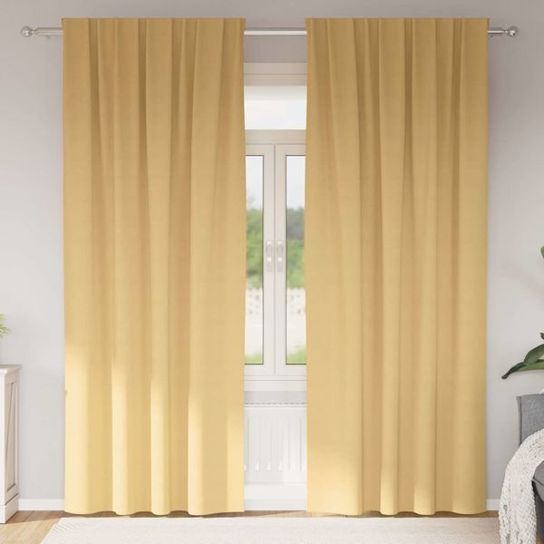 vidaXL Záclony na zatemnenie s krúžkami 2 pcs Béžová 260 x 140 cm