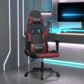 vidaXL Herná stolička čierna a vínová umelá koža