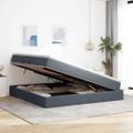 vidaXL Postel s úložným prostorem a matrací Tmavo šedá 200 x 200 cm