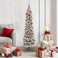 vidaXL Umelý vianočný stromček Biela 150 cm PVC, kov a plast
