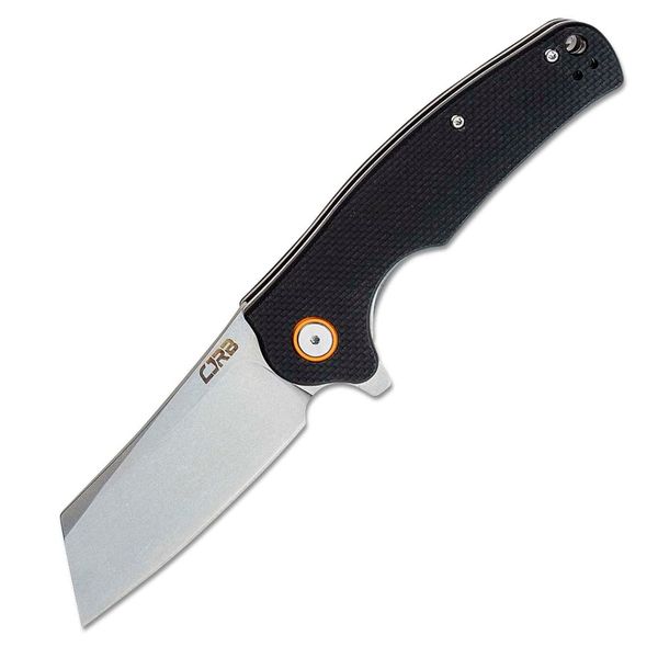 CJRB J1904-BKF Crag vreckový nôž 8,7 cm, Stonewash, čierna, G10