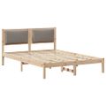 vidaXL Rám postele Sivohnedá 150 x 200 cm Masívne borovicové drevo