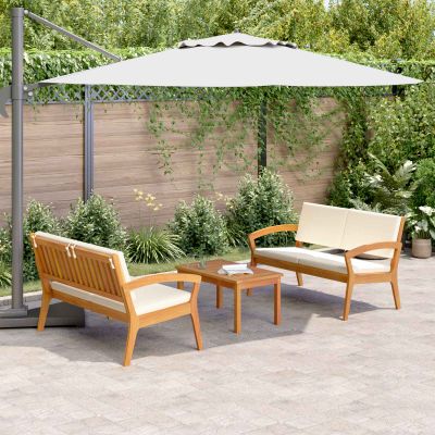 vidaXL Bistro súprava s vankúšom 3 pcs Hnedá Polyester