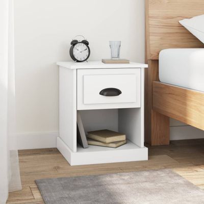 vidaXL Nočný stolík biely 39x39x47,5 cm spracované drevo