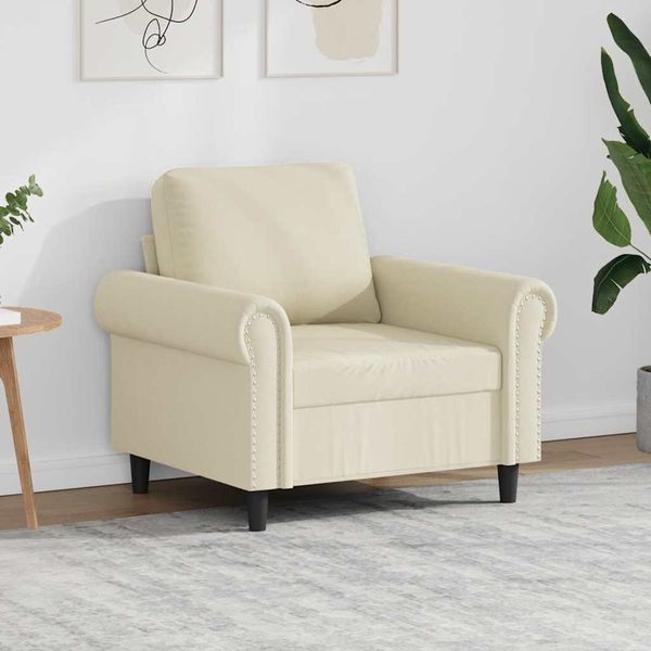 vidaXL Kreslo krémové 60 cm umelá koža