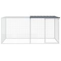 vidaXL Klietka pre kurčatá so strechou, antracitová 203x98x90 cm, pozinkovaná oceľ