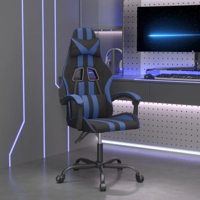 vidaXL Herná stolička čierna a modrá umelá koža