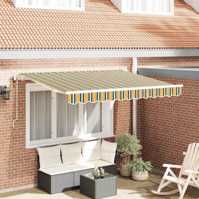 vidaXL Sklopná markíza Zelená 350 x 200 cm látka