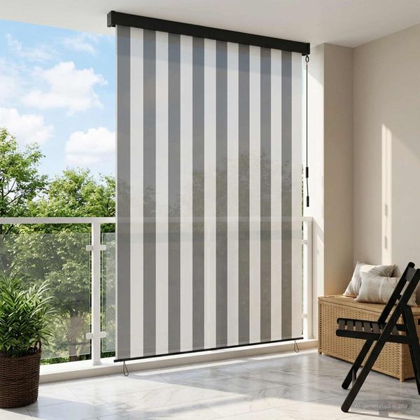 vidaXL Roleta Antracitová a biela 120 x 250 cm Textil a hliník