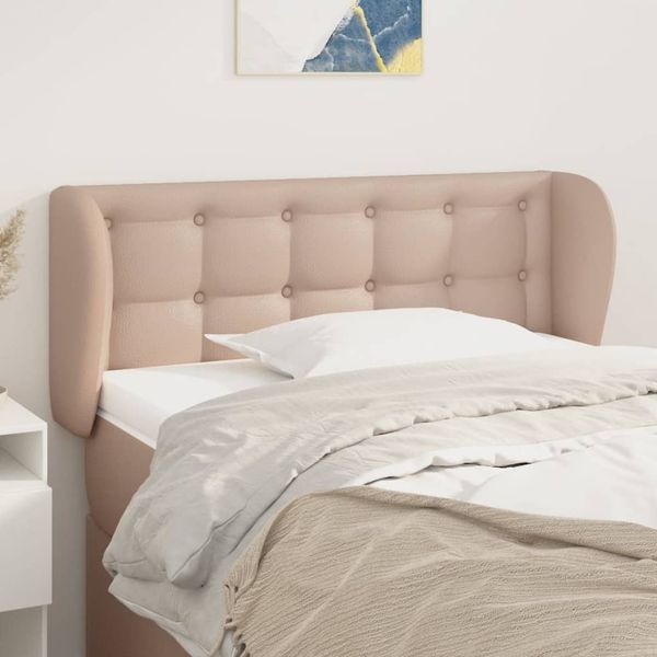vidaXL Čelo postele so záhybmi kapučínové 83x23x78/88 cm umelá koža
