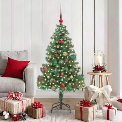 vidaXL Vianočný stromček s 150 LED-i so stojanom Zelená 150 cm PVC