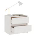vidaXL Nočné stolíky 2 ks biele 40x30,5x35,5 cm borovicový masív