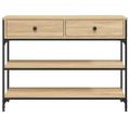 vidaXL Konzolový stolík dub sonoma 100x25x75 cm kompozitné drevo