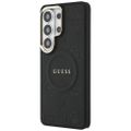 Puzdro Guess Saffiano Peony Embossed Ring MagSafe pre Samsung Galaxy S26 Ultra čierna