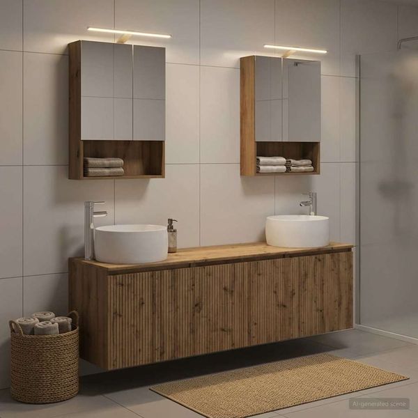 vidaXL Set kabinetov do kúpeľne 5 pcs Dub artisan Kompozitné drevo