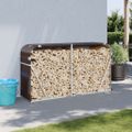 vidaXL Držiak na polená hnedý 180x45x100 cm pozinkovaná oceľ