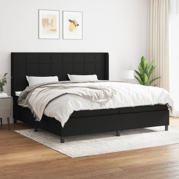 vidaXL Boxspring posteľ s matracom čierna 200x200 cm látka