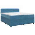vidaXL Posteľ boxspring s matracom Modrá 200 x 200 cm Zamat