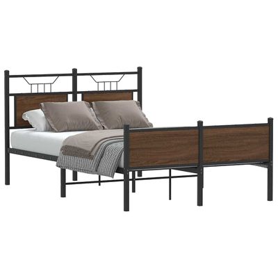 vidaXL Posteľný rám bez matraca hnedý dub 120x200 cm kompozitné drevo