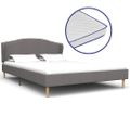 vidaXL Posteľ a matrac z pamäťovej peny bledosivá 140x200 cm látková