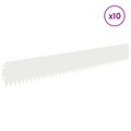 vidaXL Obrubník trávnika 10 ks 103 x 15 cm Oceľ Biela