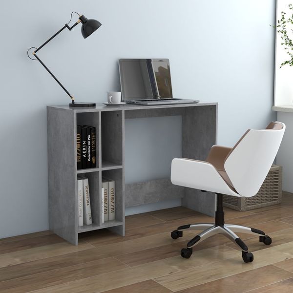 vidaXL Stôl na notebook, betónovo sivý 102,5x35x75cm, kompozitné drevo