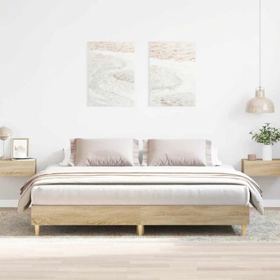 vidaXL Posteľný rám bez matraca dub sonoma 200x200 cm kompozitné drevo