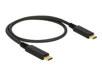 USB kábel - USB-C (samec) na USB-C (samec) - USB 2.0 - 5 A - 50 cm - čierny