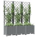 vidaXL Záhradný kvetináč s mriežkou bledsivý 120x40x136 cm PP