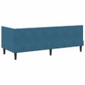 vidaXL Rohový rám postele s čelnou doskou Modrá 80 cm x 200 cm Zamat