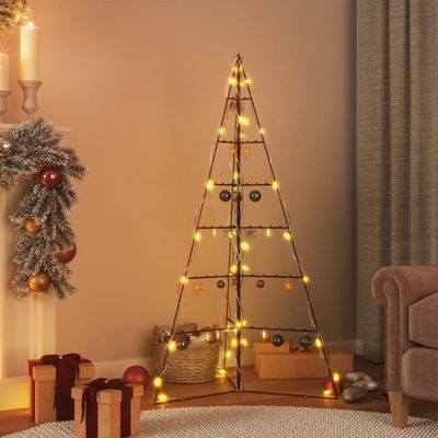 vidaXL Kovový vianočný dekoratívny stromček čierny 140 cm