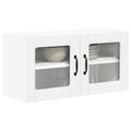 vidaXL Nástenný sklenený kabinet LUCCA Biela 80 x 31 x 40 cm