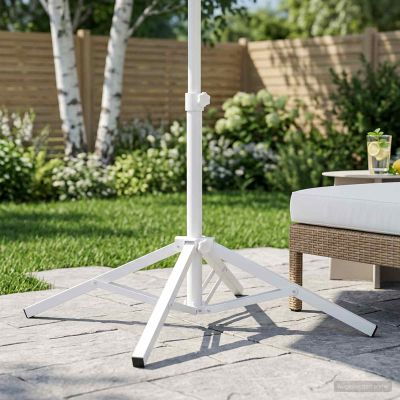 vidaXL Stojan na slnečník Biela Oceľ pre 25-32 mm Stĺp