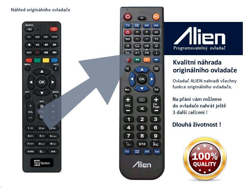 Diaľkový ovládač ALIEN TeleSystem TS6810 Stealth