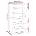 vidaXL Regál na topánky dymový dub 60x25x100 cm spracované drevo