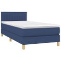 vidaXL Posteľ boxsping s matracom a LED modrá 100x200 cm látka