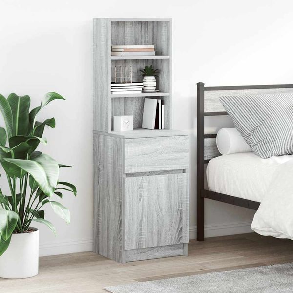 vidaXL Nočný stolík sivý sonoma 39x35x125 cm kompozitné drevo