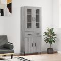 vidaXL Vysoká skrinka sivý dub sonoma 69,5x34x180 cm spracované drevo