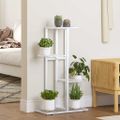 vidaXL 4-poschodový stojan na kvety 43x22x76 cm biely kov