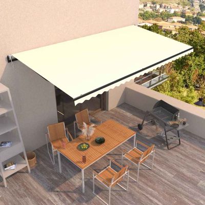 vidaXL Automaticky zaťahovacia markíza 600x350 cm krémová