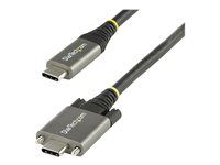 Thunderbolt 3 Compatible - USB kábel - USB-C (samec) priamy/zamykací do USB-C (samec) rovný - USB 3.2 Gen 2 / DisplayPort 1.4 / Thunderbolt 3 - 1 m - podporuje 4K - sivá, čierna