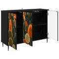 vidaXL Servírovacia skriňa ZAANDAM Čierny dub 102 x 33 x 76 cm