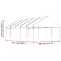 vidaXL Altánok so strechou, biely 11,15x5,88x3,75 m, polyetylén