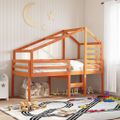 vidaXL Strecha na detskú posteľ voskovohnedá 198x97x113 cm borovica