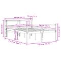 vidaXL Posteľný rám pre seniorov s čelom 135x190 cm borovicový masív