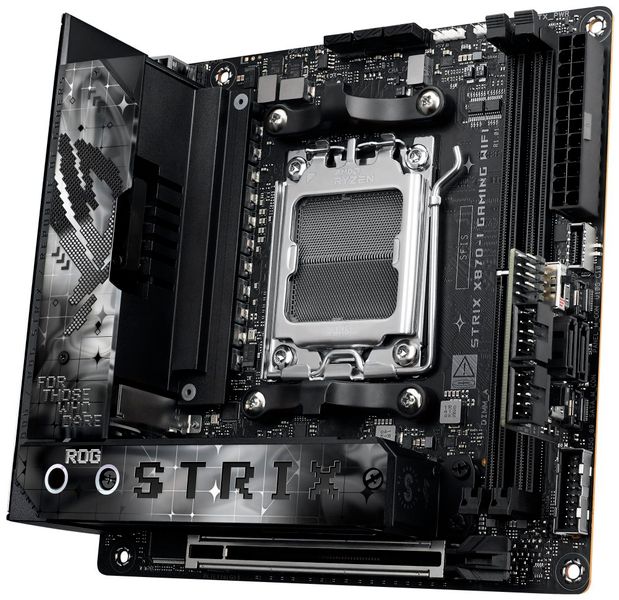 ASUS ROG STRIX X870-I GAMING WIFI/AM5/mITX Základná doska, AMD X870, AM5, 2× DDR5 DIMM (max. 96 GB), Wi-Fi, 2× M.2, HDMI, 2× USB4, Mini-ITX
