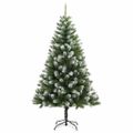 vidaXL Umelý vianočný stromček s umelým snehom 150 LED Teplá biela